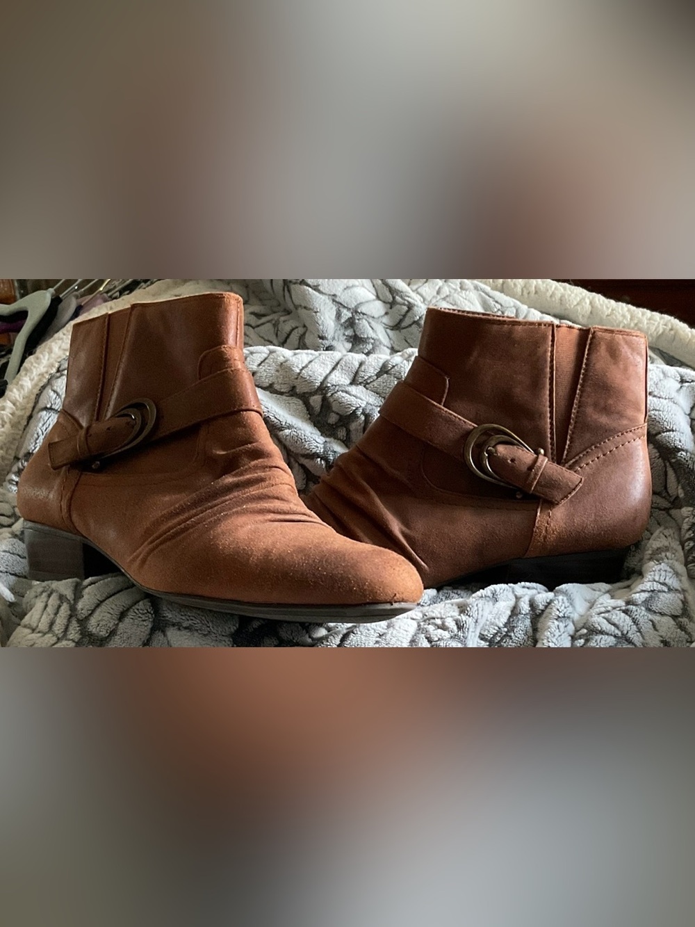 Kim Rogers Tarly Brown Ankle Booties Buckle Side Zip Women’s Size 7.5 M - Picture 10 of 11